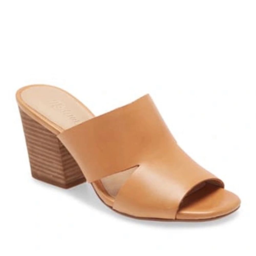 Madewell Tessa Leather Tan Mules Size 8
